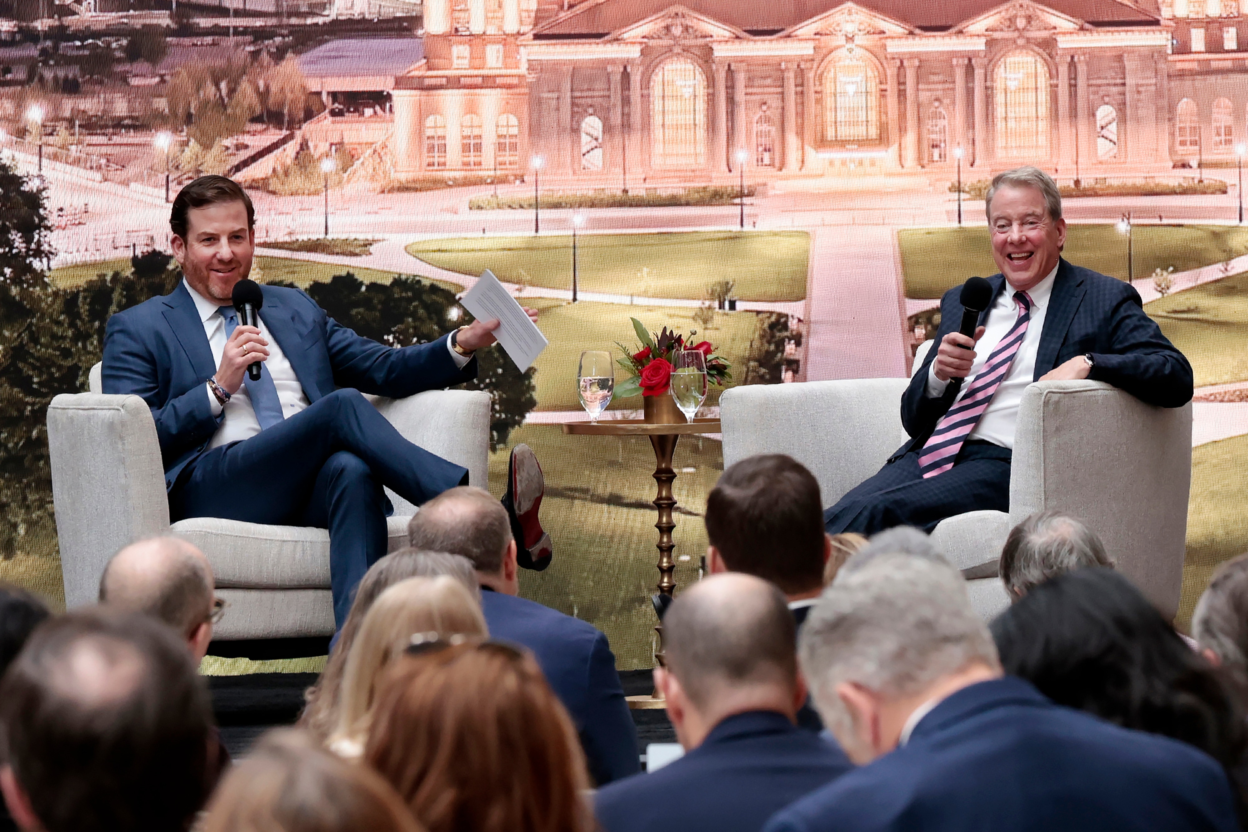 KC Crain, CEO at Crain Communications, interviews Ford Executive Chair Bill Ford. Ford was celebrated as Crain's 2024 Newsmaker of the Year at a luncheon on Feb. 20, 2025, inside the revitalized Michigan Central Station.